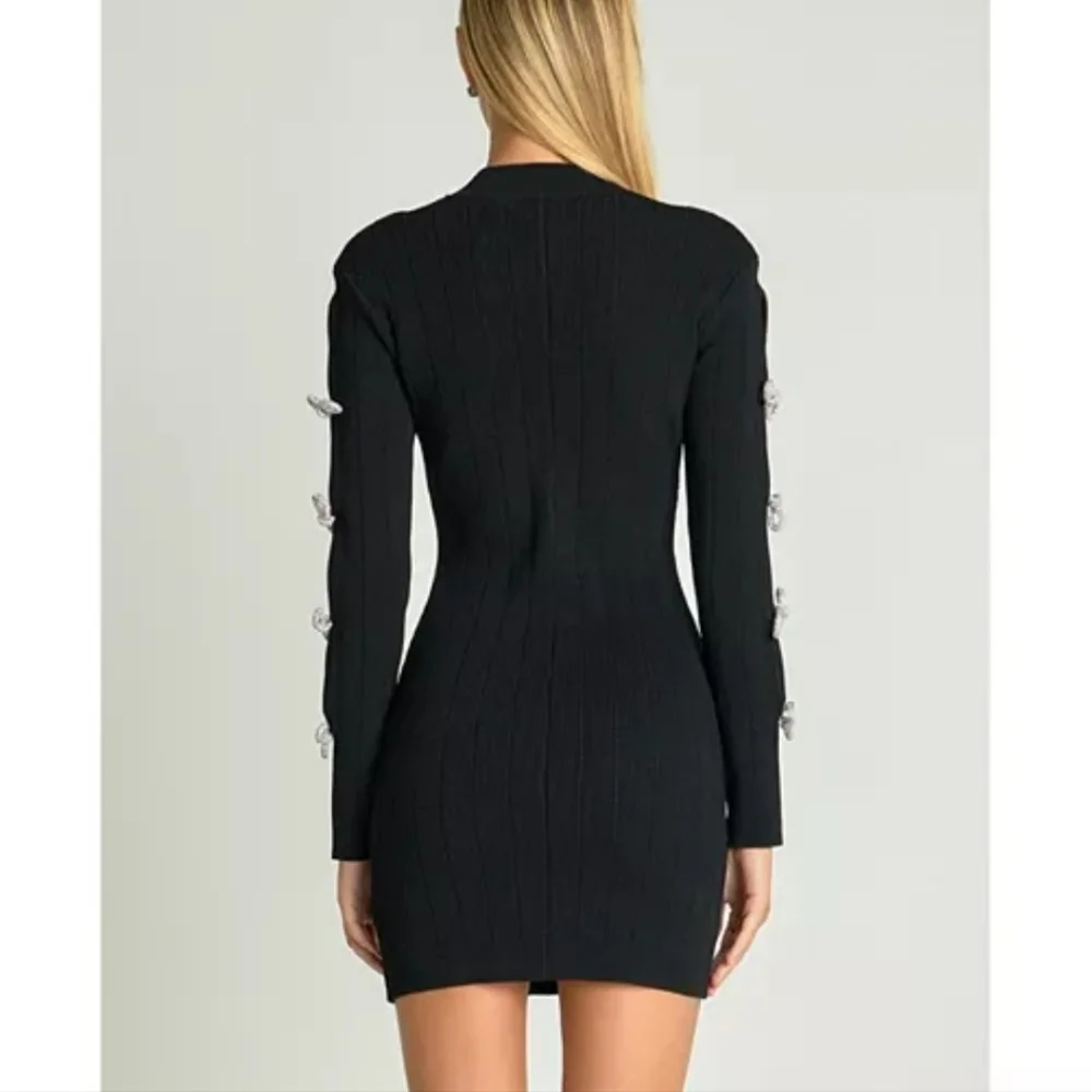 Endless Rose Rhinestone Bow Knit Dress - Picture 3 of 10